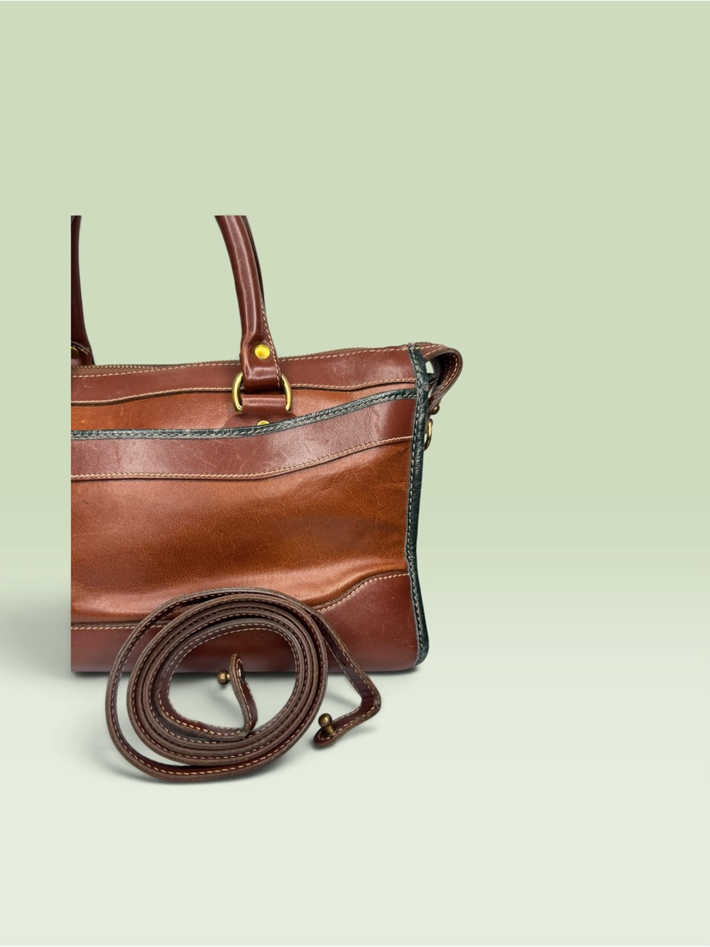 Brahmin 90s Vintage Tuscan Satchel Crossbody - Picture 6 of 15